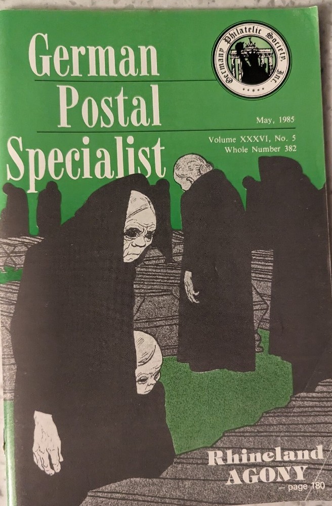 German Postal Specialist May 1985 Rhineland Separatists Smear Or Double Print