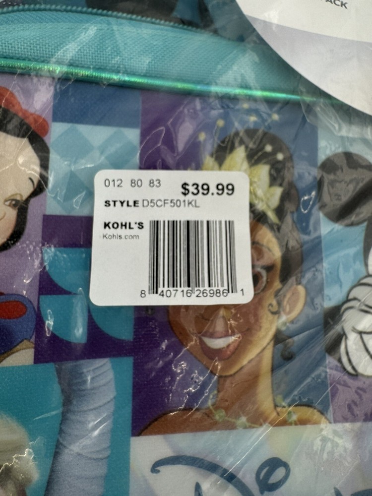 Disney 100 5-piece Backpack Set Multicolor Lunch Box Zip Case Ice Pack Sealed