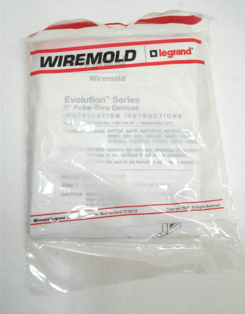 WireMold 68REC Evolution Poke-Thru Device (2) Duplex Receptacle Plate 20A Ivory