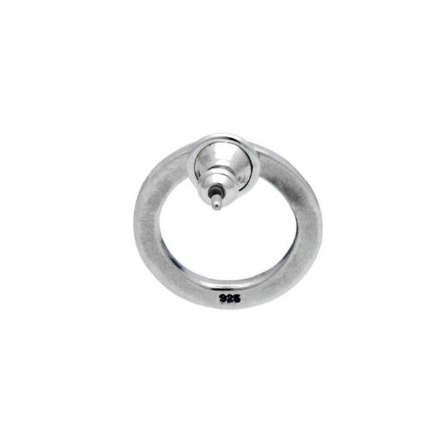 Dr MONROE Sync Note Hammered Circle Ring Stud Earring (Single)