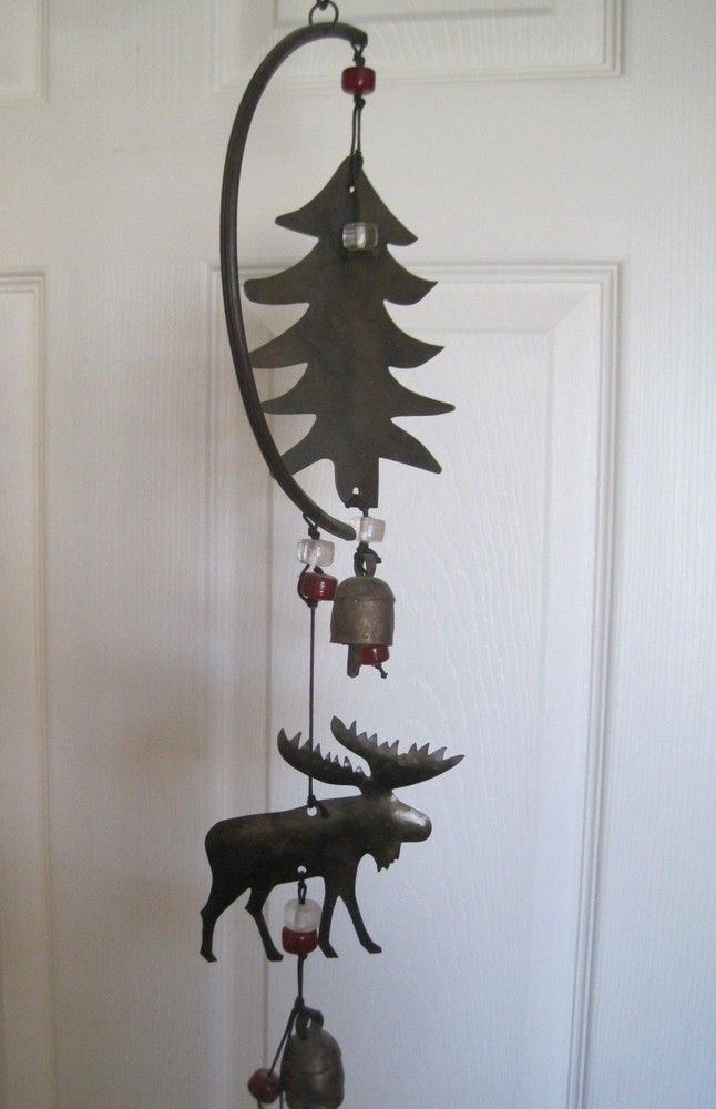 Wind Chime Mobile Moose & Pine Tree Mountain Theme Nice Design Soft Sound