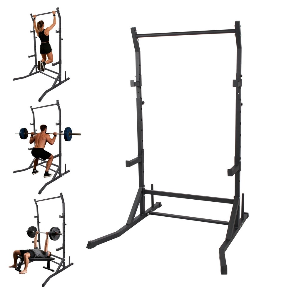 220lbs Power Tower Multifunction Pull Up Bar, Dip Station & Squat Rack for Home