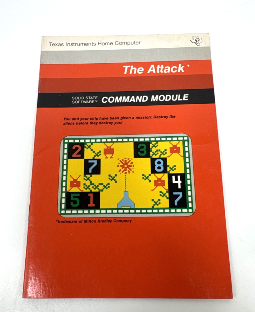 Vintage The Attack Texas Instruments Home Computer Manual 1980