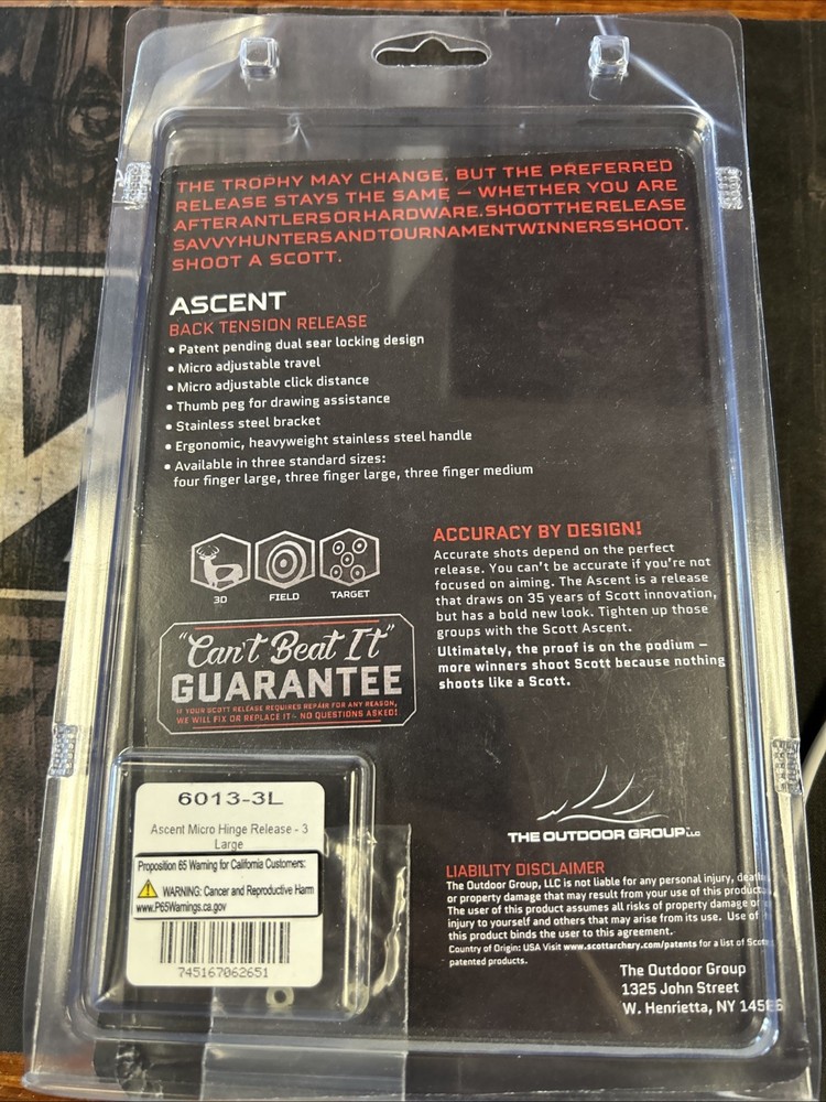 Scott Ascent Micro Hinge Release 3 Finger Large