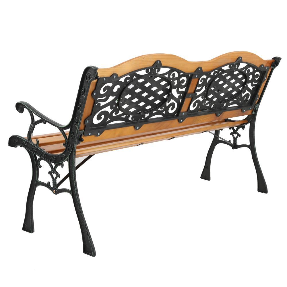 50" Patio Porch Garden Bench Cast Iron Outdoor Chair Love Seats Park Benches