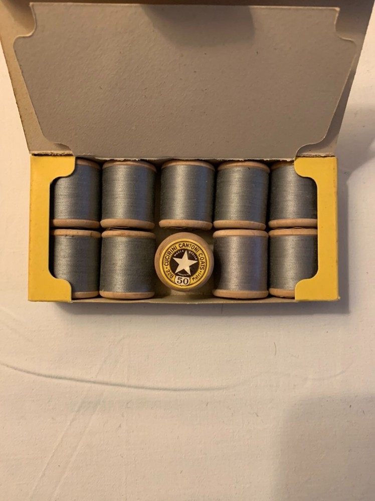STAR GREY 10 SPOOLS 228 MT MACHINE EMBROIDERY THREAD BOX.