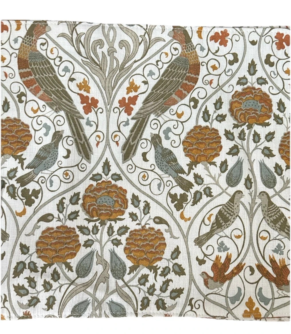 MORRIS & Co Seasons By May Floral Birds 60 x 120 Cotton Tablecloth New