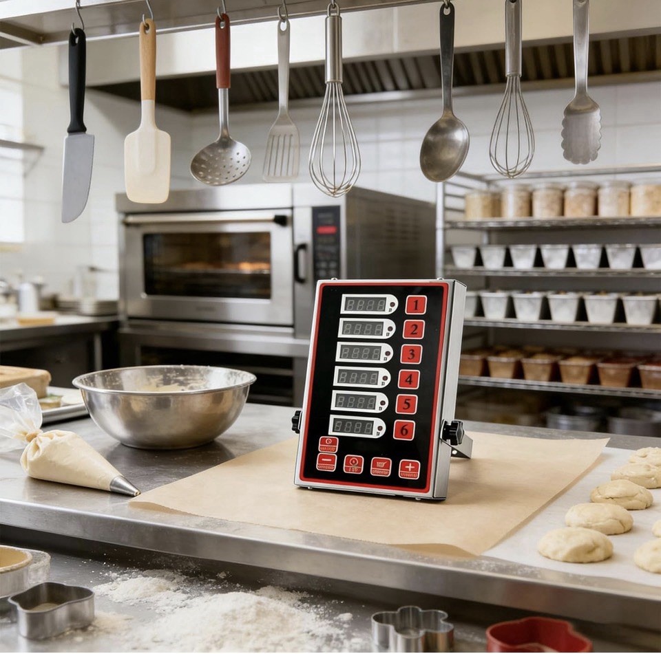 Commercial Kitchen Timer with 6 Channels, Professional LED Digital Timer for ...