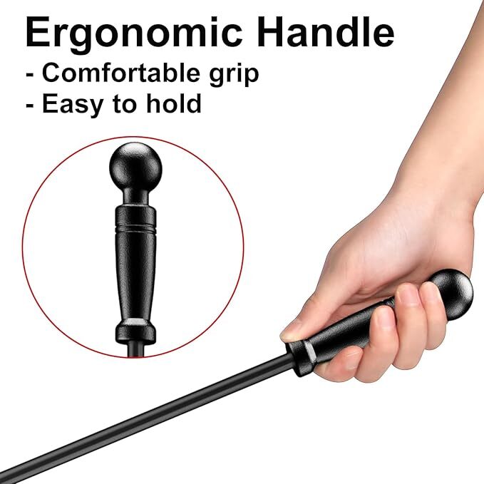 5 Pcs Fireplace Tools Set Wrought Iron Fire Place Accessories Tools Holder Black