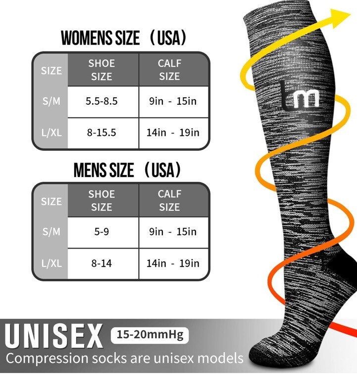 bm Copper Compression Socks Unisex / Blue /Size S/M *No Packaging