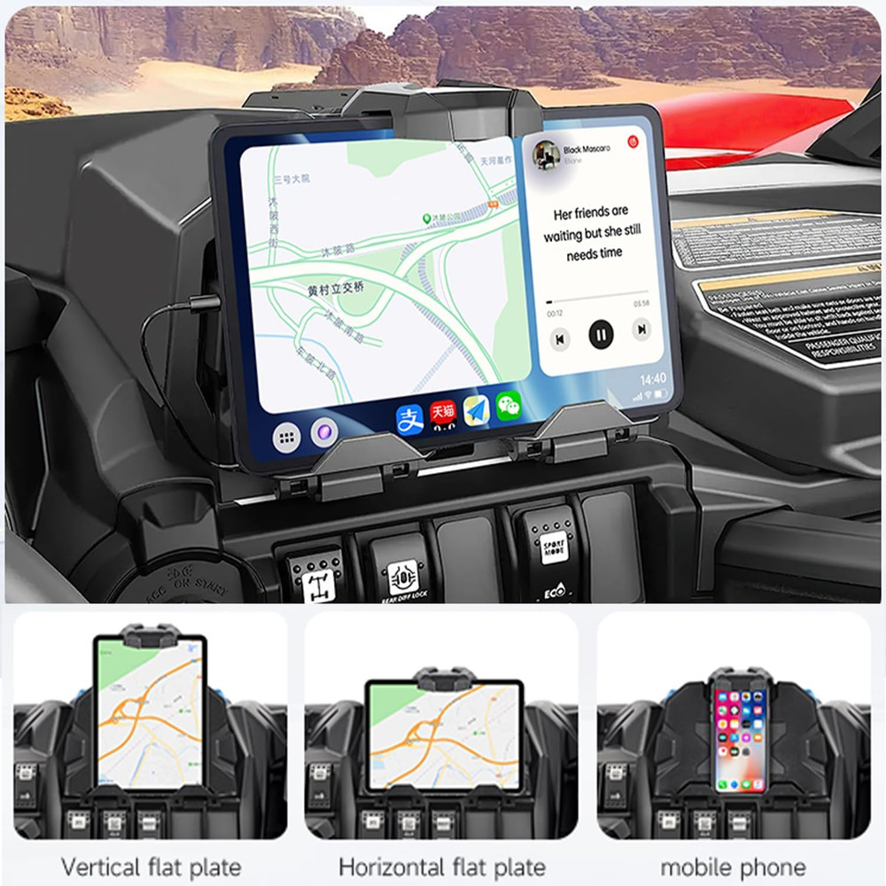 Electronic Device Holder with Storage Box GPS Tablet Phone Navigation Mounts Com