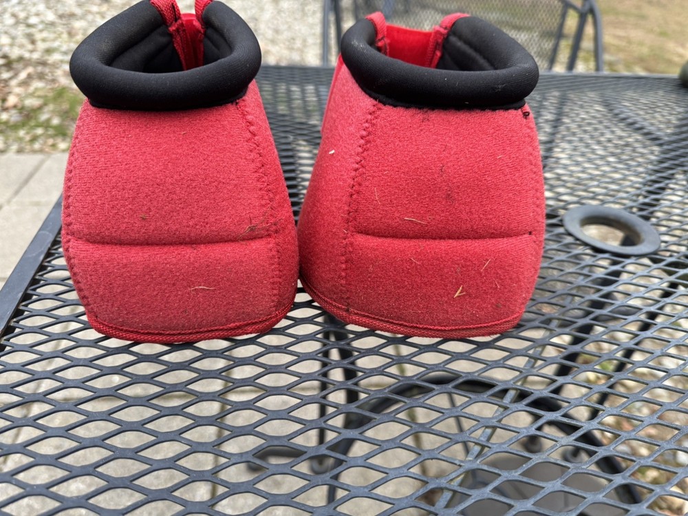Showman Elite Equine Bell Boots Red Large