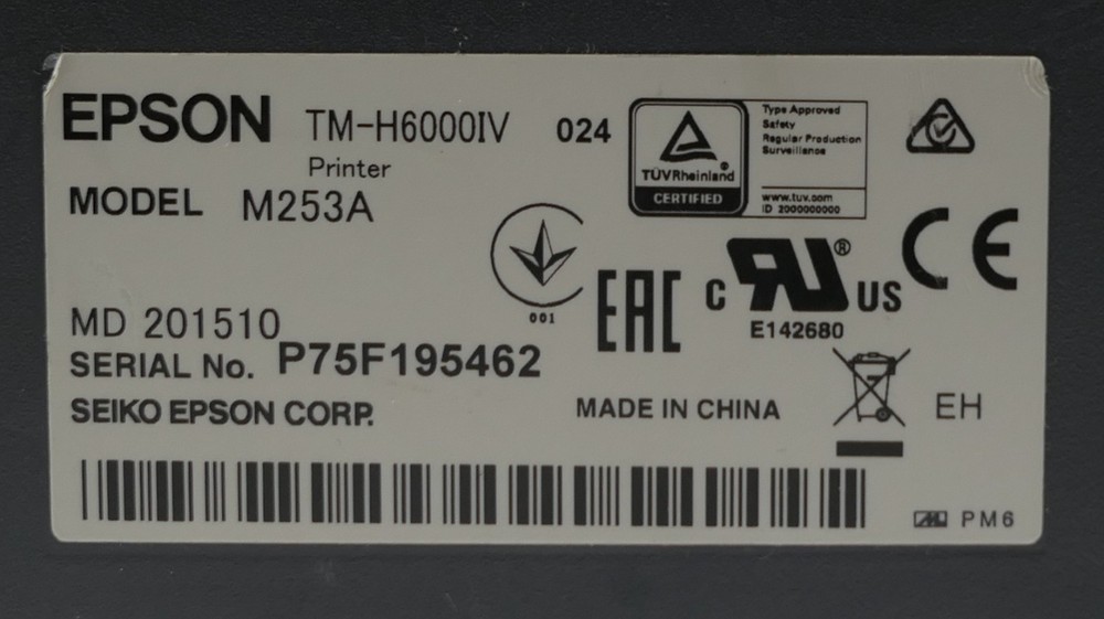 TESTED Epson TM-H6000IV Compact Multifunction POS Receipt Printer USB Endorser