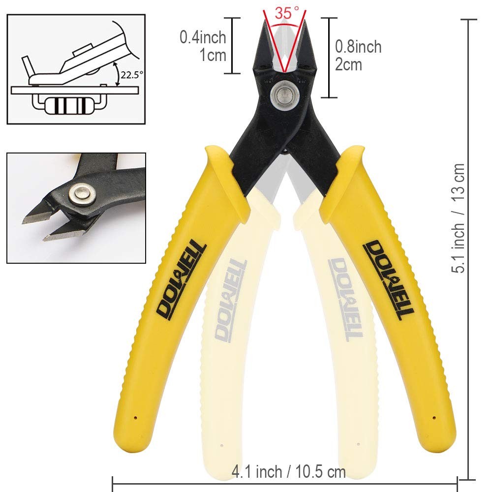 DOWELL Micro Cutter Flush Electronics Soft Wire Cutters Professional...