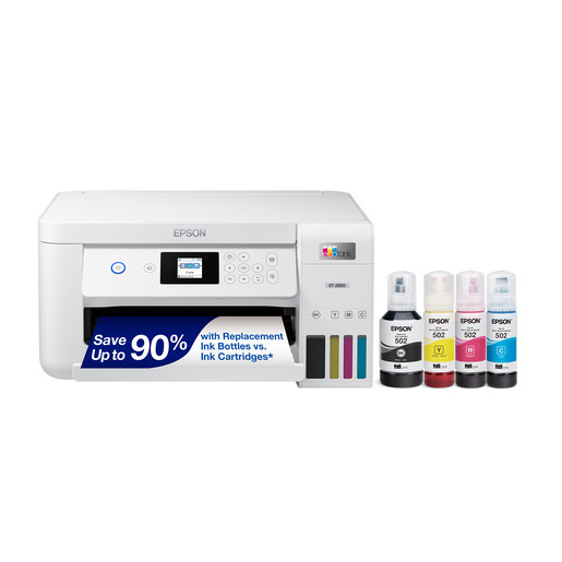 Epson EcoTank ET-2850 Printer - White - Certified Refurbished