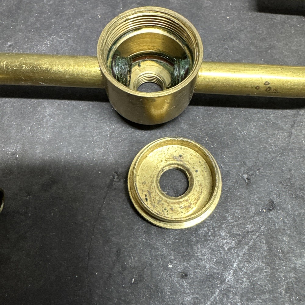 SOLID BRASS UNFINISHED TWO LIGHT S SHAPED CLUSTERS WITH 1/8-27 IPS ALL AROUND