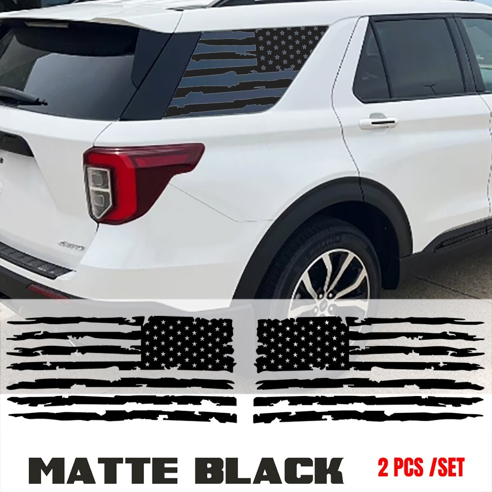 2 pcs Universal Rear Window American Flag Decals Back Window for Ford Explorer