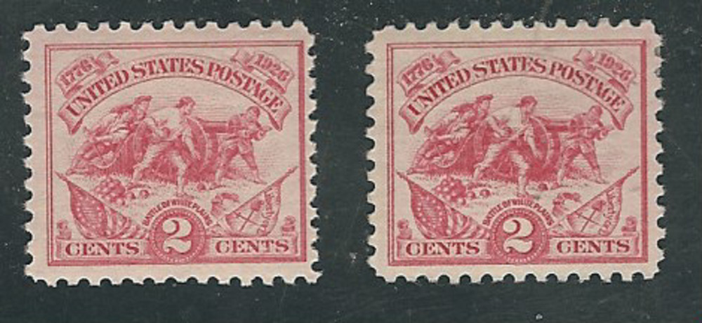 #629...2 Cent...Cannon...2 Stamps...1 Mint Never Hinged & 1 Hinged