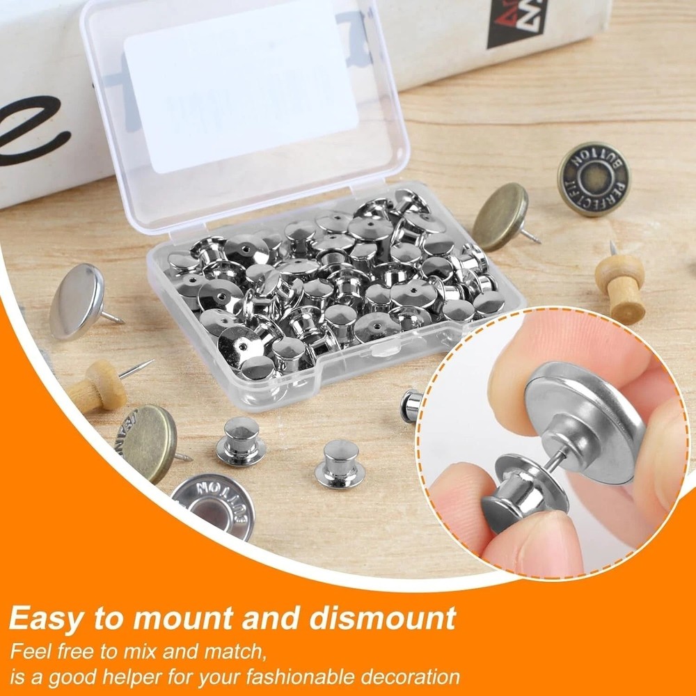 Metal Locking Pin Backs Pin Keepers Clasp Pin Backs Lockung Buckles