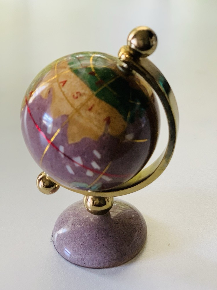 Vintage Miniature Desktop World Globe 3 1/2”