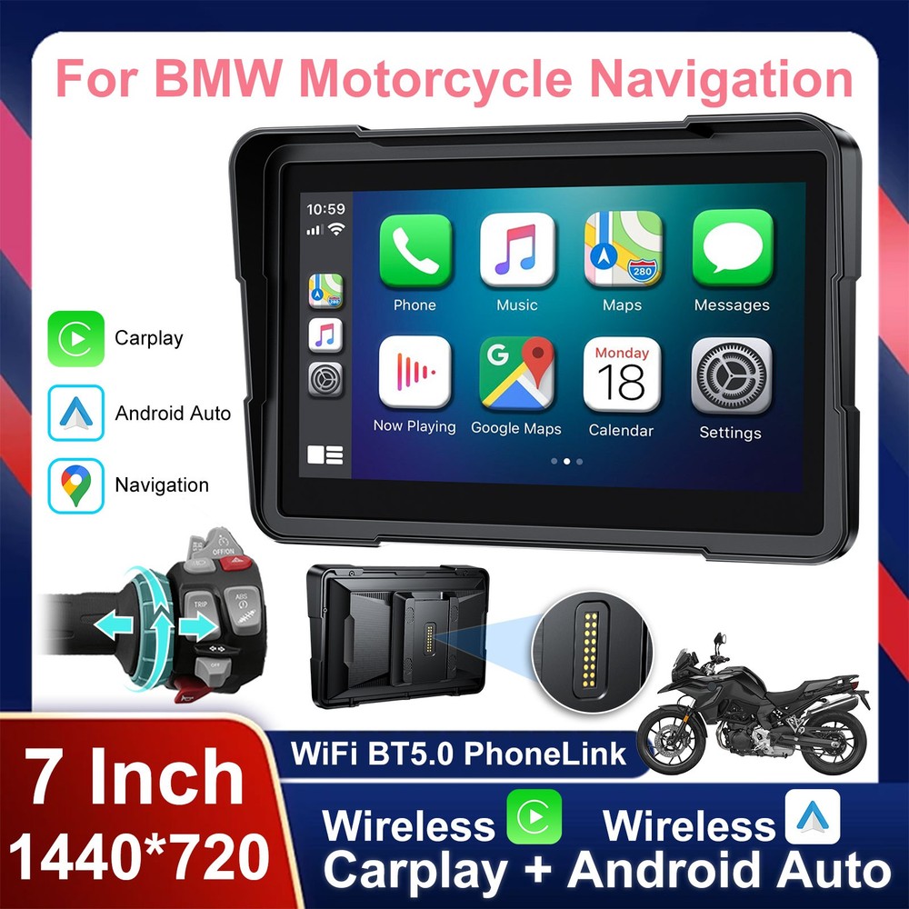 7" Waterproof QLED Screen for BMW Smart Digital Display CarPlay / Android Auto