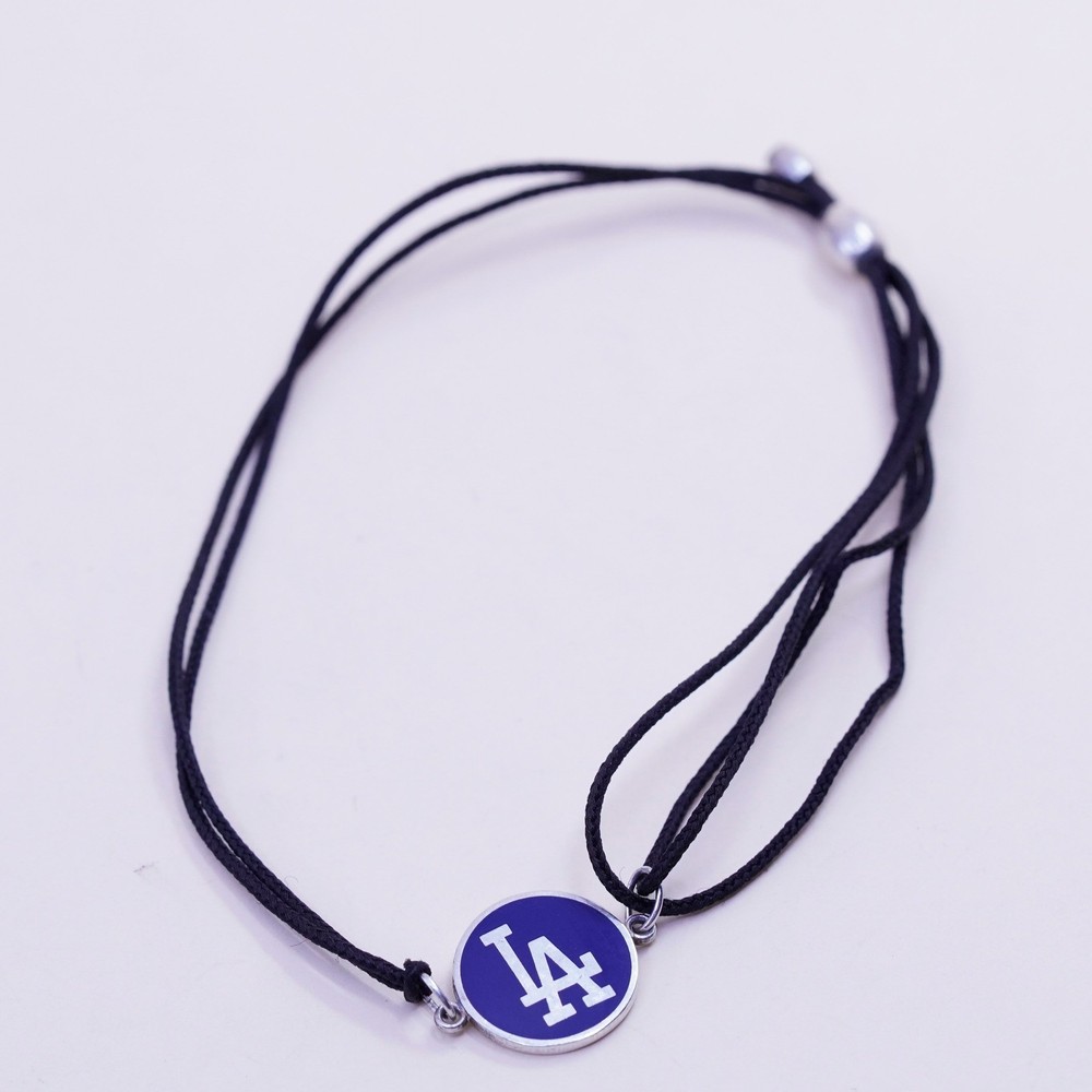 Size adjustable, Sterling silver handmade bracelet, 925 LA tag linen thread
