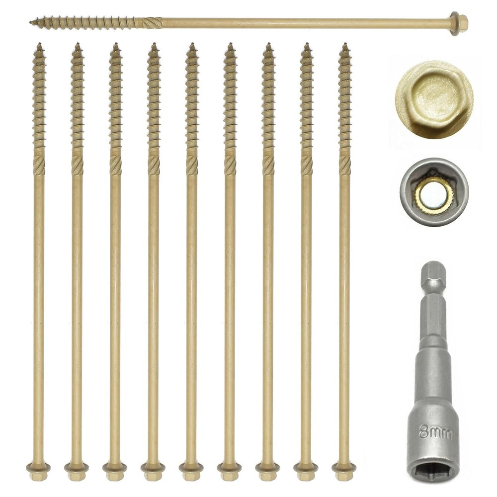 Timberfix Garden Sleeper Screws 6.5 x 150mm + Hex Key Brown