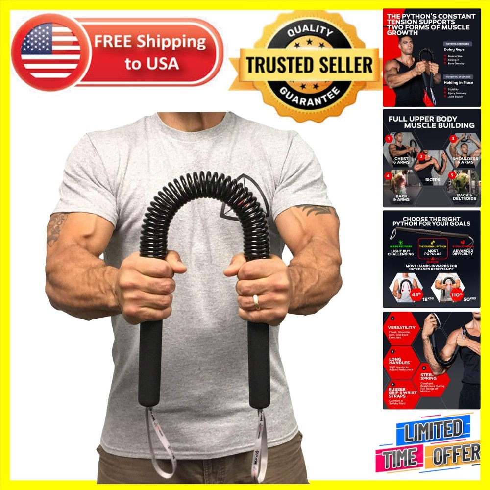 Adjustable Tension Python Power Twister for Chest, Arms & Shoulder Workouts