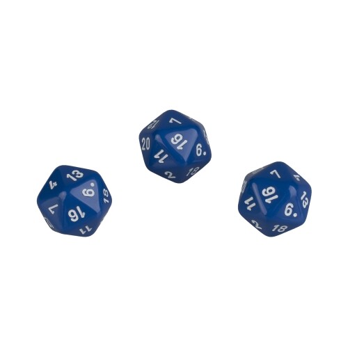 20-seitiger Dés - Isocaèdre - W20 - Bleu