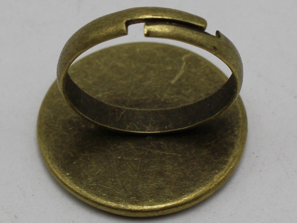 20 Bronze Tone Adjustable Ring Round Blank Cabochon Pad Bezel Setting Cup 20mm