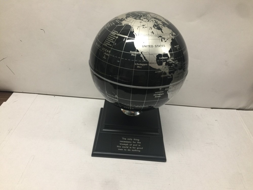 Solar Spinning Globe in Black & Silver Things Remembered