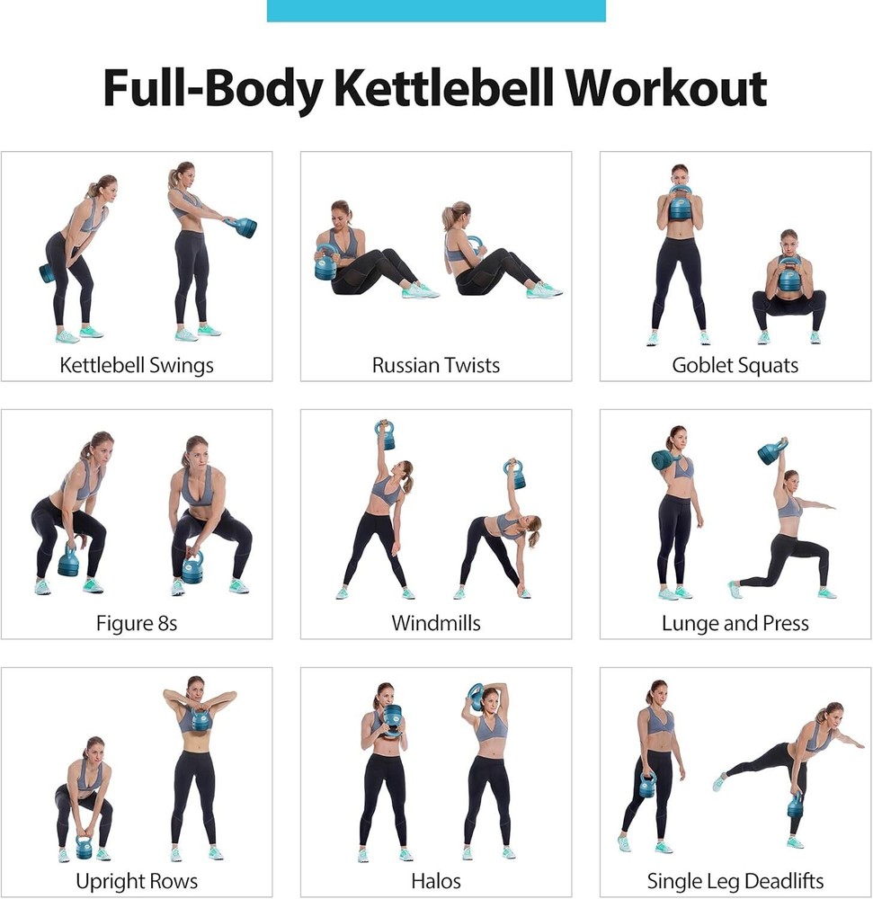 12lb Adjustable Kettlebell Weights Set Cast Iron Exercise Kettle Ball Grip