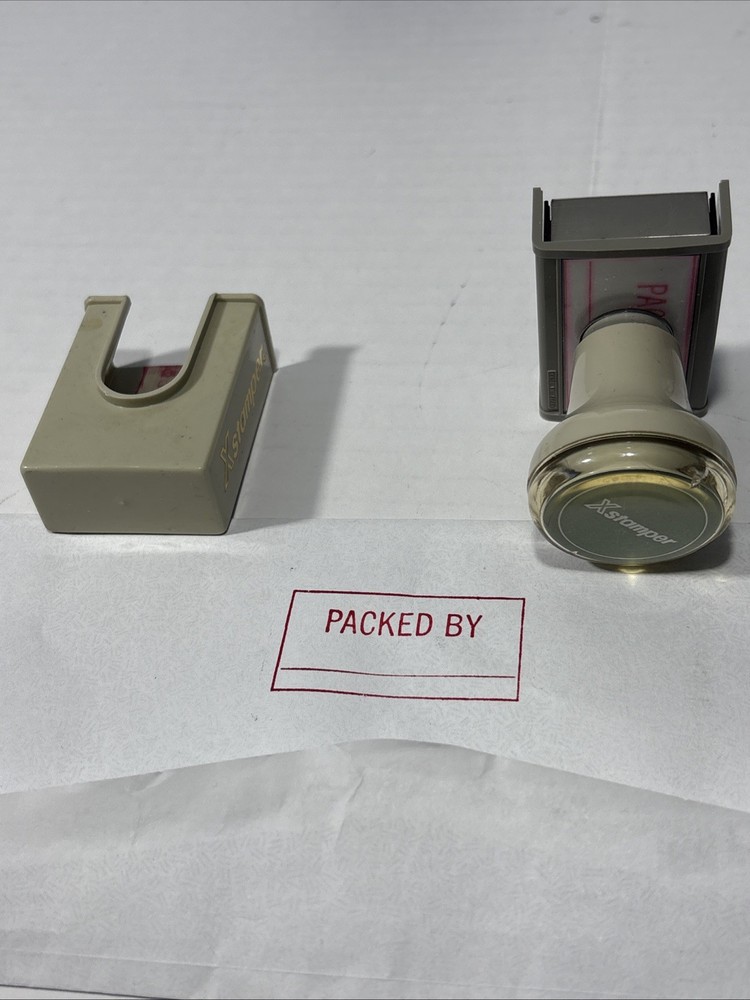 Xstamper Stamp Red ‘PACKED BY’ Vintage