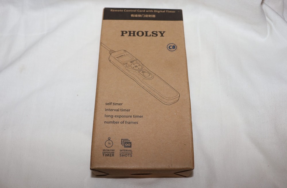Pholsy Remote Control Cord w/ Digital Timer & Instructions - New Open Box - EXC