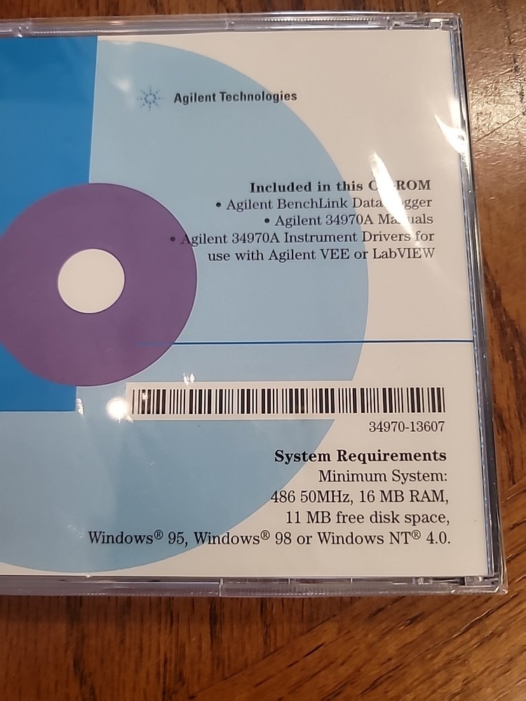 Agilent Benchlink Data Logger Software for the Agilent 34970A Version 1.4 SEALED