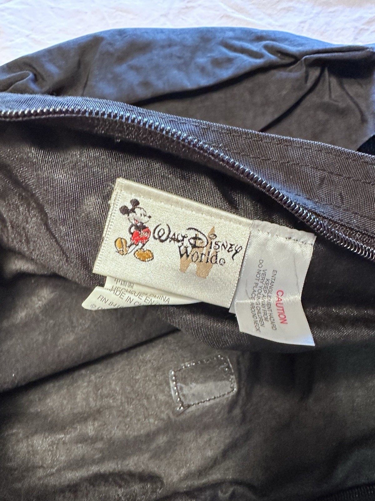 Walt Disney World Large 14" by 13.5" Tote Purse Shoulder Bag Black 90's