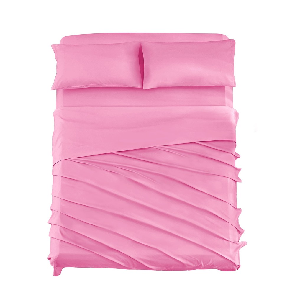 Queen Sheets Set (4 Piece), Super Soft Brushed Microfiber Bed Sheets with 16 ...