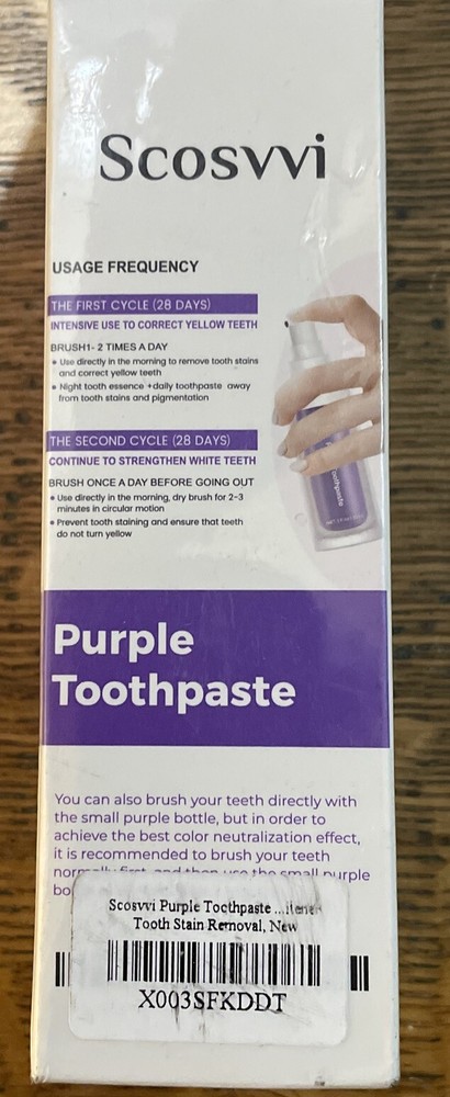 Scosvvi Purple Toothpaste Post Whitening Toothpaste Neutralizes Yellow Tones