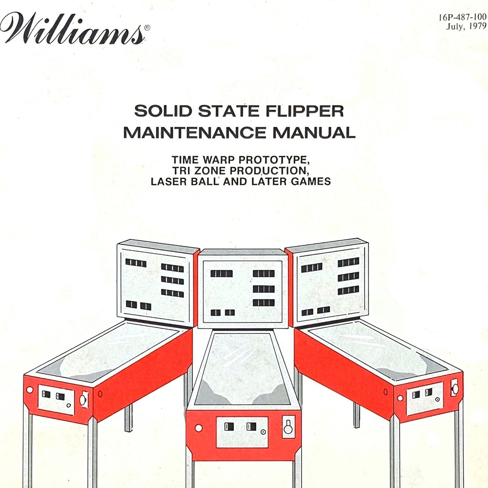Williams Pinball Solid State Flipper Maintenance Manual Time Warp ORIGINAL