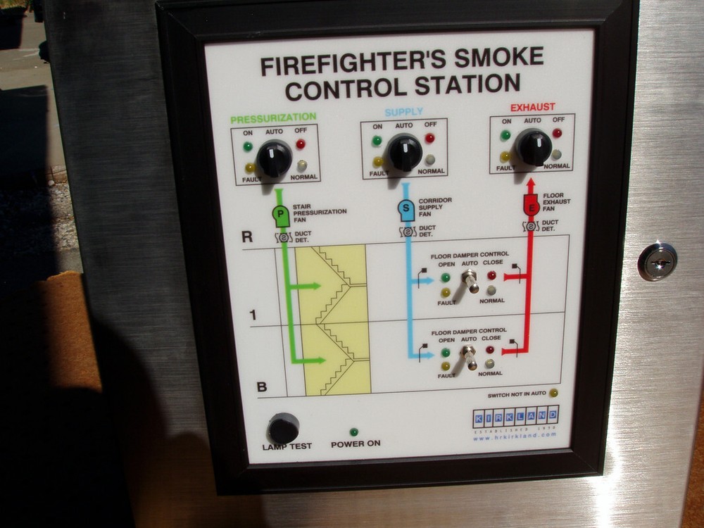 KIRKLAND FIREFIGHTER SMOKE CONTROL STATION ALARM SENSOR PANEL FIRE PLEASE READ