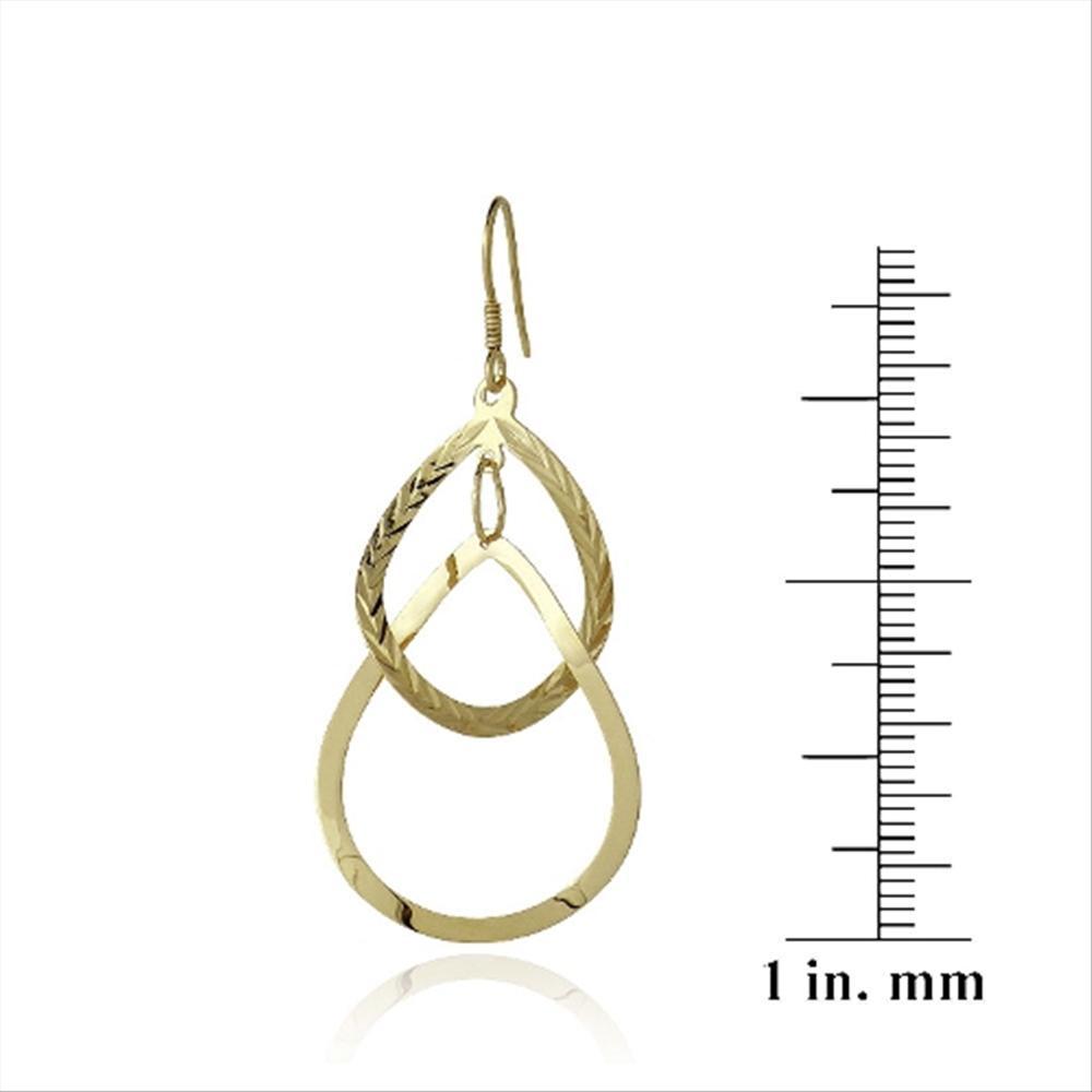 18K Gold over 925 Silver Intertwining Teardrops Dangle Earrings