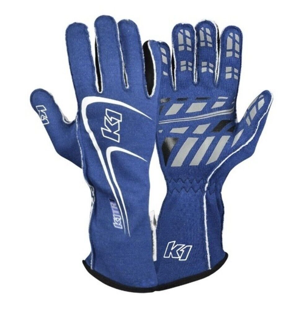 K1 RACEGEAR Glove Track1 Blue Medium SFI 5
