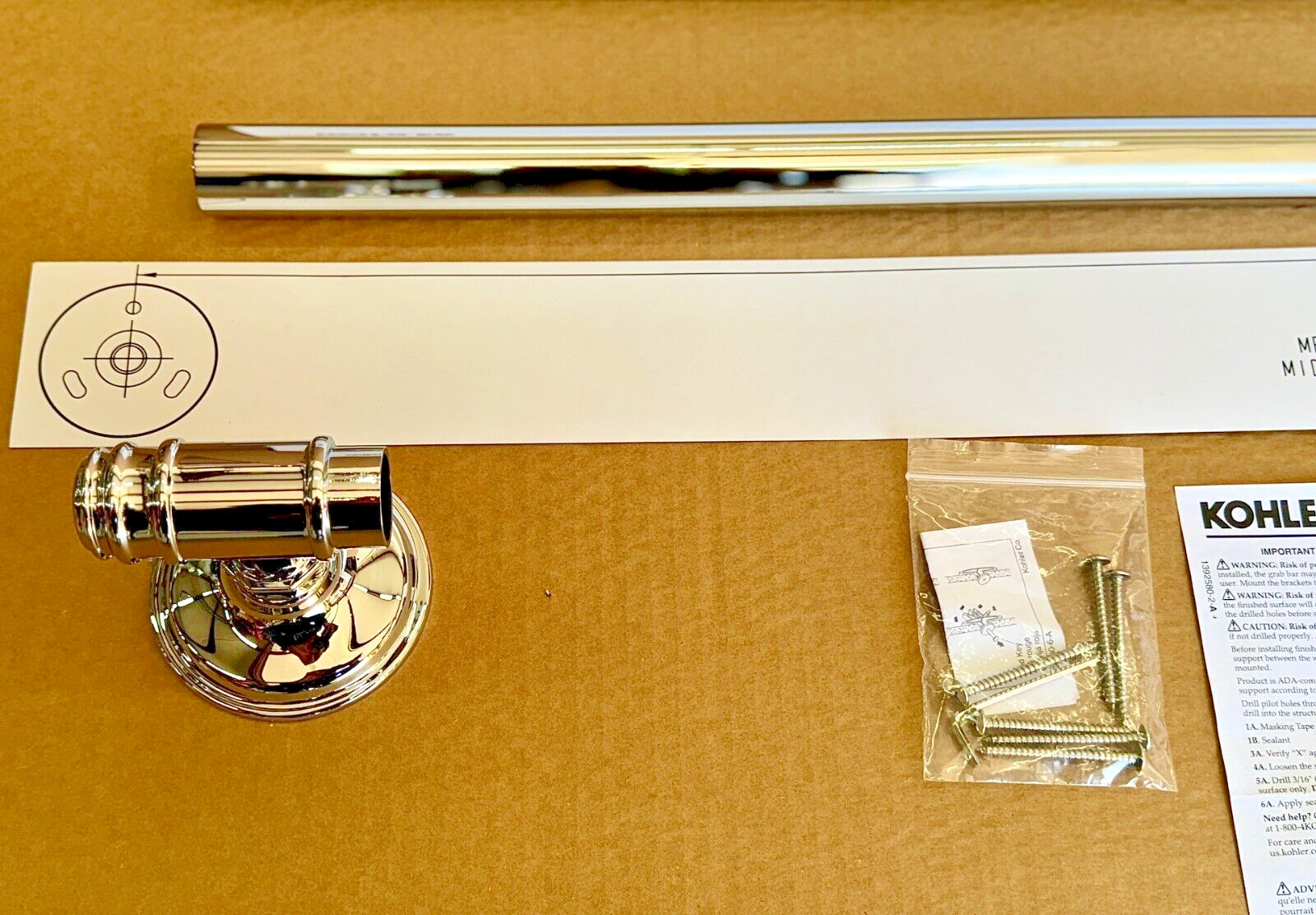KOHLER Eclectic 42 in. Grab Bar in Polished Chrome 300 LBS Load TOP Quality