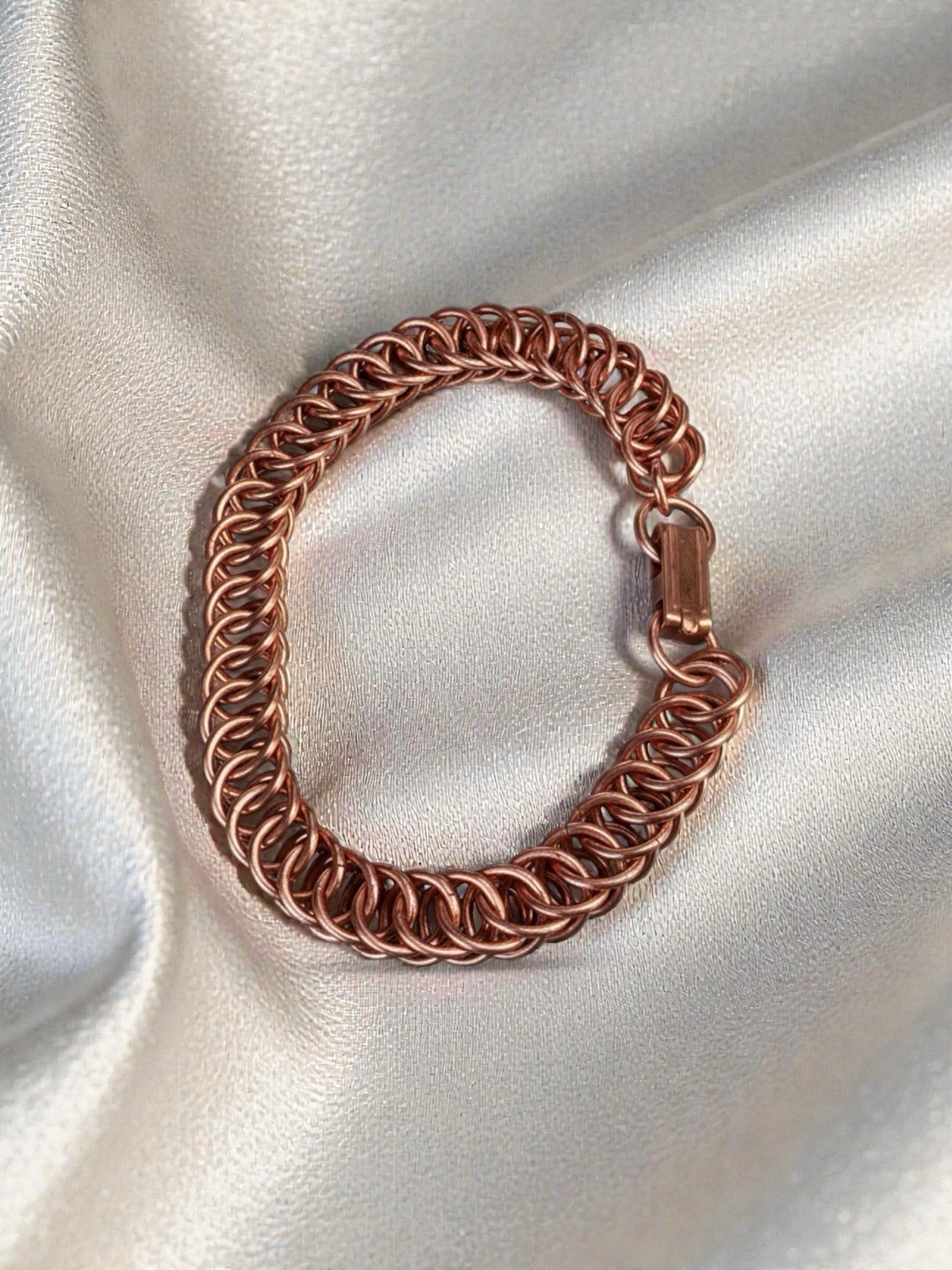 Solid Copper Bracelet • Persian 4-1 Chainmail • Handcrafted • Variety of Sizes