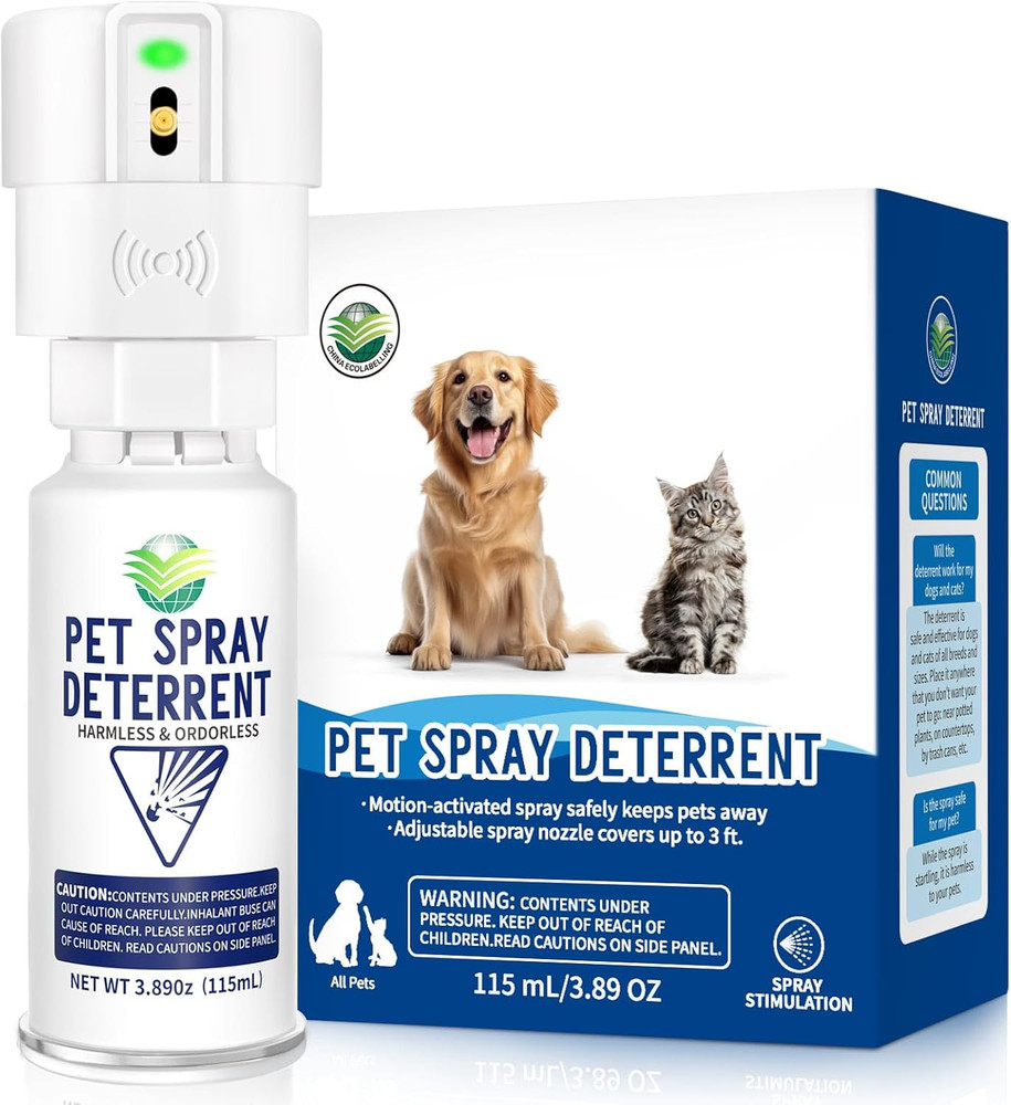 Cat Spray Deterrent System[1 Pack] Motion Activated Cat System, Pet Spray Deterr