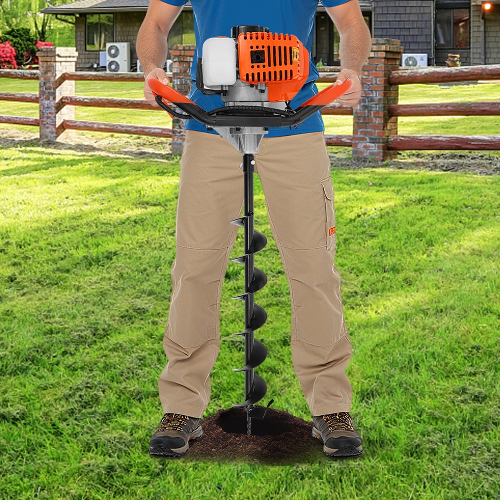 52cc Post Hole Digger Air-cooled Gas Powered Earth Auger Digging Machine