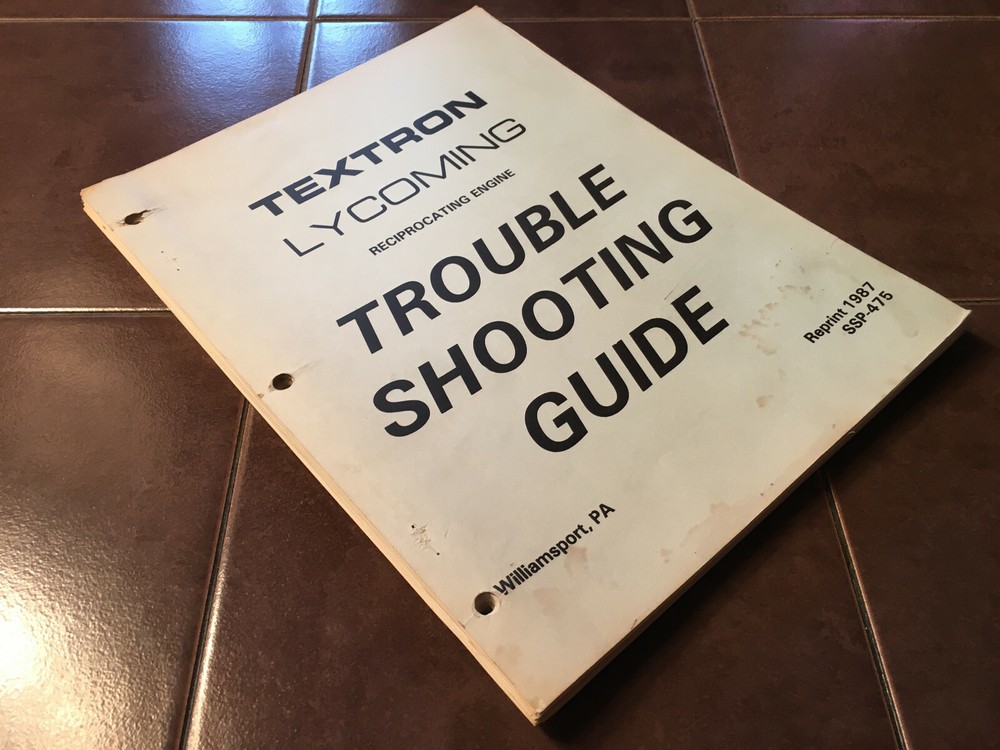 Lycoming Textron Aircraft Engine Trouble-Shooting Manual