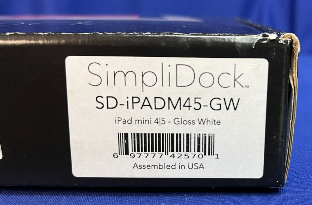 SimpliDock SD-IPADM4-GW, Tablet Mounting System iPad Mini 4/5 - White - Open Box