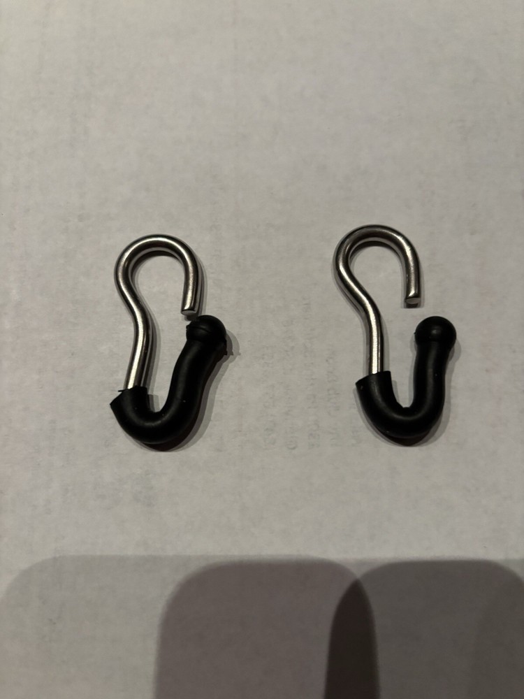Rubber Covered Curb Hooks - Silver And Black