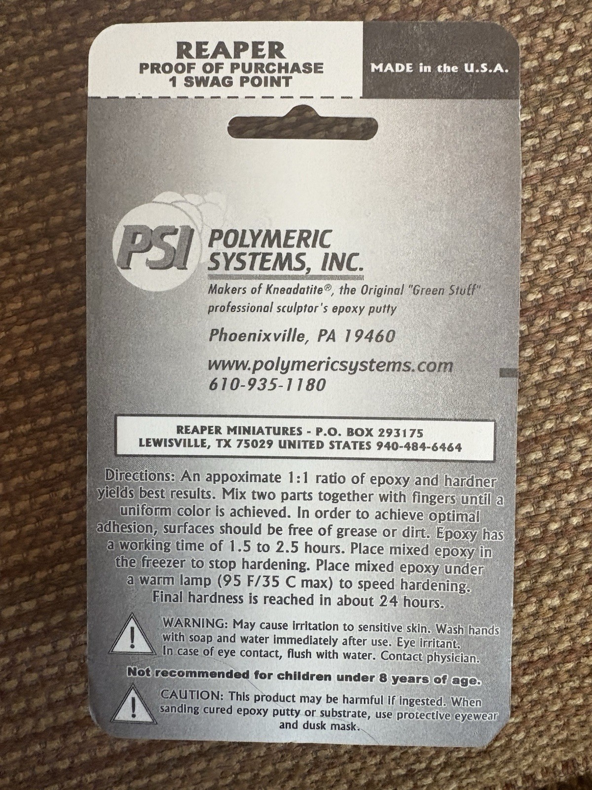 Reaper Miniatures Green Stuff Sculpting Putty Kit (New, Open Box)